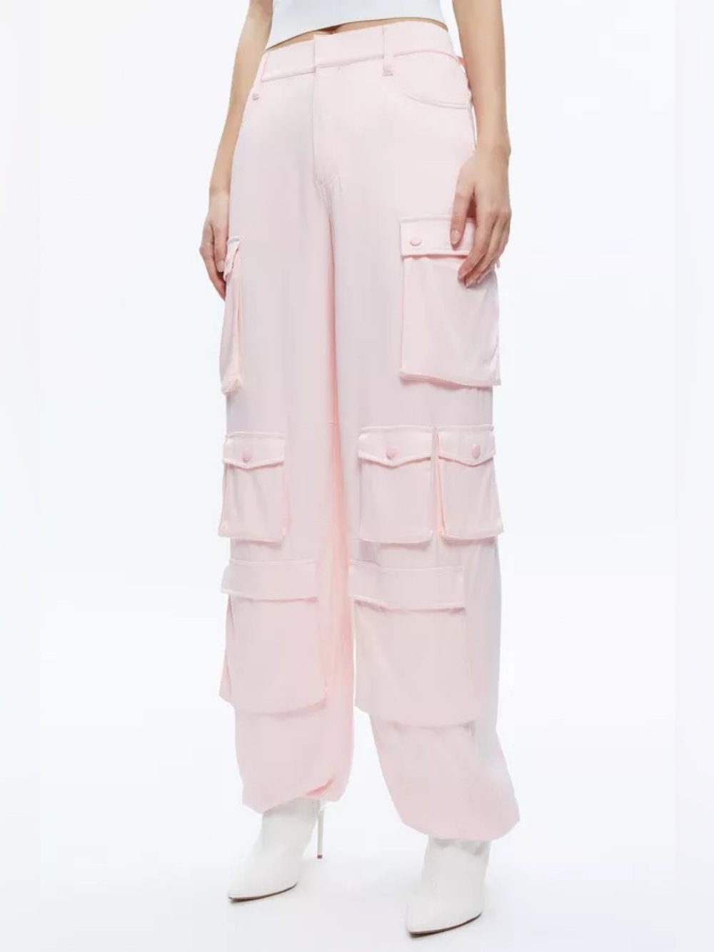 alice + olivia Olympia Mid Rise Baggy Cargo Pants size 0